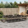 vidaXL Ensemble &agrave; manger de jardin 17 pcs et coussins r&eacute;sine tress&eacute;e