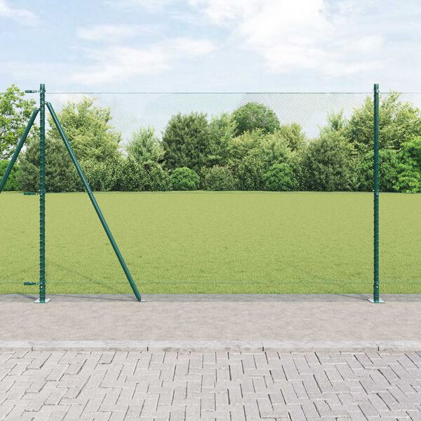 vidaXL Poteau de cl&ocirc;ture. Vert 10 x 1,6 m (maille de 13 mm)
