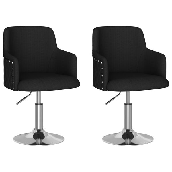 vidaXL Chaises &agrave; manger lot de 2 noir tissu
