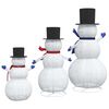 vidaXL Famille de Bonhommes de Neige de No&euml;l 3 pcs Blanc chaud tissu