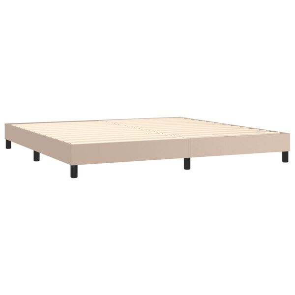vidaXL Sommier &agrave; lattes de lit avec matelas Cappuccino 200x200 cm