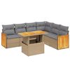 vidaXL Salon de jardin avec coussins 7 pcs beige r&eacute;sine tress&eacute;e