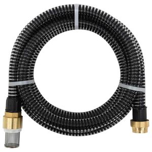 vidaXL Tuyau d'aspiration avec raccords en laiton noir 1,1" 3 m PVC