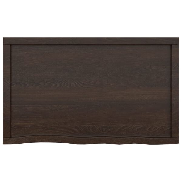 vidaXL Comptoir de salle de bain marron fonc&eacute; bois massif trait&eacute;