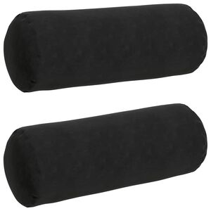 vidaXL Coussins d'accent 2 pcs Noir &Oslash; 25 x 70 cm