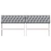 vidaXL T&ecirc;te de lit capitonn&eacute;e Gris clair 180 cm Pin massif