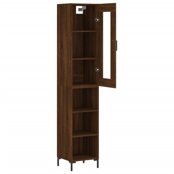 vidaXL Buffet haut Ch&ecirc;ne marron 34,5x34x180 cm Bois d'ing&eacute;nierie