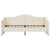 vidaXL Lit avec matelas et &eacute;clairage USB Cr&egrave;me Tissu 90x200 cm