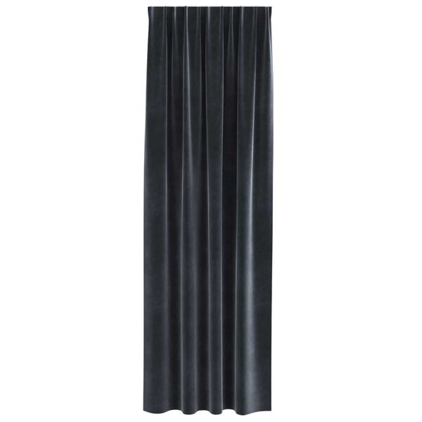 vidaXL Rideaux occultants 2 pcs Gris fonc&eacute; 140 x 260 cm Velours