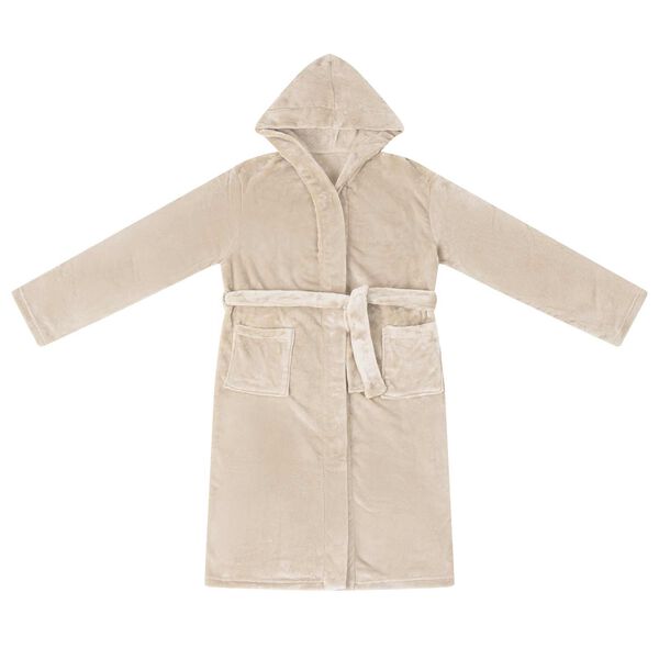 vidaXL Peignoir avec capuche Beige m Flanelle