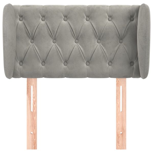 vidaXL T&ecirc;te de lit avec oreilles Gris clair 83x23x78/88 cm Velours