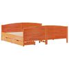 vidaXL Cadre de lit sans matelas cire marron 160x200cm bois pin massif