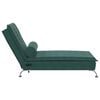 vidaXL Chaise longue de massage avec traversin vert fonc&eacute; velours