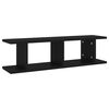 vidaXL &Eacute;tag&egrave;res murales 2 pcs Noir 75x18x20 cm bois d'ing&eacute;nierie