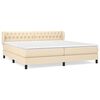 vidaXL Sommier &agrave; lattes de lit avec matelas Cr&egrave;me 200x200 cm Tissu
