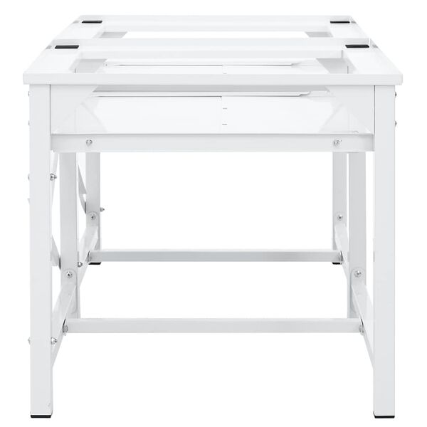 vidaXL Double socle pour machine &agrave; laver &eacute;tag&egrave;res coulissantes blanc
