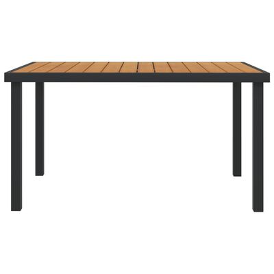 vidaXL Table de jardin Marron 140x90x74 cm Aluminium et WPC