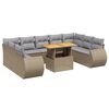 vidaXL Salon de jardin avec coussins 10 pcs beige r&eacute;sine tress&eacute;e