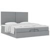 VidaXL Cadre de lit ottoman et matelas gris clair 200x200cm tissu