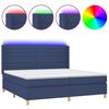vidaXL Sommier &agrave; lattes de lit et matelas et LED Bleu 200x200 cm Tissu