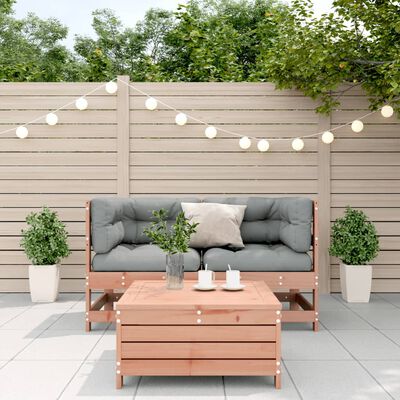 vidaXL Salon de jardin 3 pcs avec coussins bois massif douglas