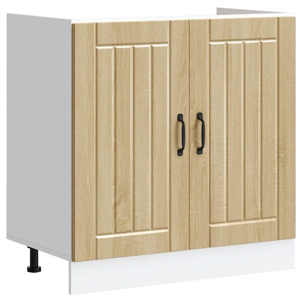 vidaXL Meuble de base de lavabo Lucca ch&ecirc;ne sonoma bois d'ing&eacute;nierie