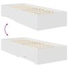 vidaXL Cadre de lit Blanc et Argent 75 x 190 cm Bois d'ing&eacute;nierie
