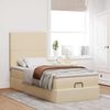 vidaXL Cadre de lit ottoman avec matelas cr&egrave;me 100x200cm tissu