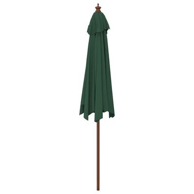 vidaXL Parasol de jardin avec mât en bois vert 299x240 cm