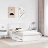 vidaXL Lit de Rangement Blanc 120 x 190 cm Bois d'ing&eacute;nierie