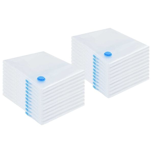 vidaXL Sacs de rangement 20 pcs Transparent et Bleu 130 x 100 cm
