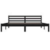 vidaXL Cadre de lit Bois de pin massif 180x200 cm Noir Super King