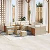 vidaXL Ensemble de canap&eacute; de jardin avec coussin 13 pcs Beige et cr&egrave;me