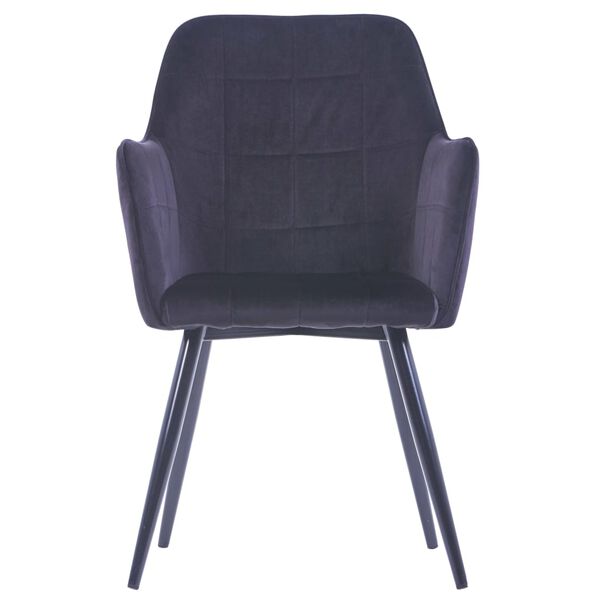 vidaXL Chaises &agrave; manger lot de 2 Noir Velours