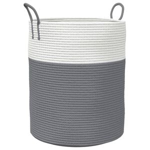 vidaXL Panier de rangement gris et blanc &Oslash;38x46 cm coton