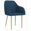 vidaXL Chaises &agrave; manger lot de 4 Bleu Velours
