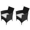 vidaXL Chaises de jardin lot de 2 r&eacute;sine tress&eacute;e noir