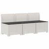 vidaXL Canap&eacute; de jardin 3 places avec coussins look rattan PP Blanc