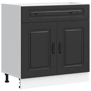 vidaXL Armoire de cuisine Kalmar noir bois d'ing&eacute;nierie