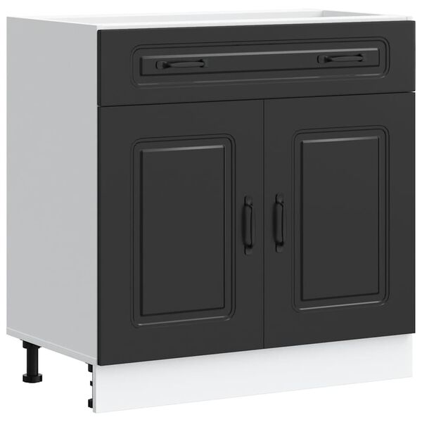 vidaXL Armoire de cuisine Kalmar noir bois d'ing&eacute;nierie