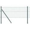 vidaXL Cl&ocirc;ture avec poteau Vert 0,8 x 10 m Acier et PVC