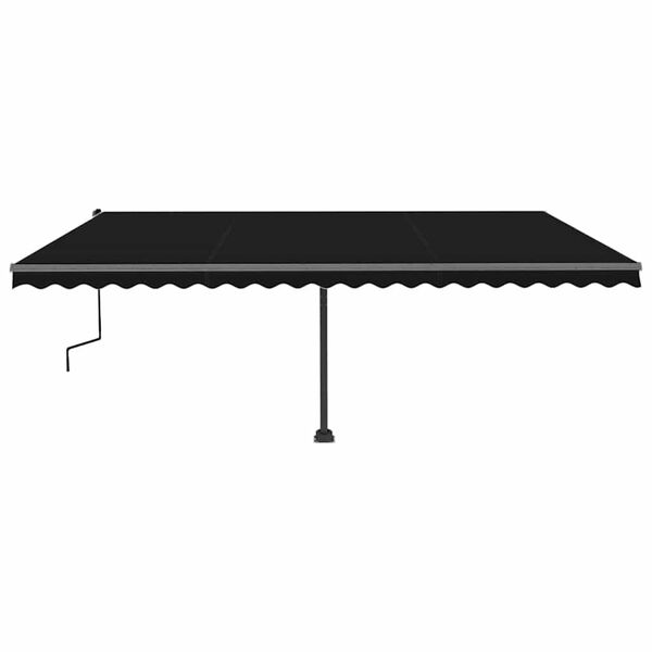 vidaXL Auvent manuel r&eacute;tractable avec LED 500x300 cm Anthracite