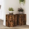 vidaXL Supports pour plantes 2 pcs ch&ecirc;ne fum&eacute; bois d'ing&eacute;nierie
