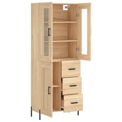 vidaXL Buffet haut Chêne sonoma 69,5x34x180 cm Bois d'ingénierie