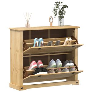 vidaXL Armoire &agrave; chaussures Corona 99x32x85 cm bois de pin massif