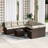 vidaXL Ensemble de canap&eacute; de jardin 9 pcs Marron Poly rotin