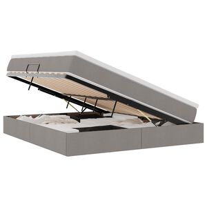 vidaXL Lit avec rangement et matelas Taupe 180 x 200 cm Polyester