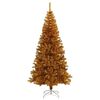 vidaXL Sapin de No&euml;l avec 300 LED avec support Dor&eacute; 180 cm PET