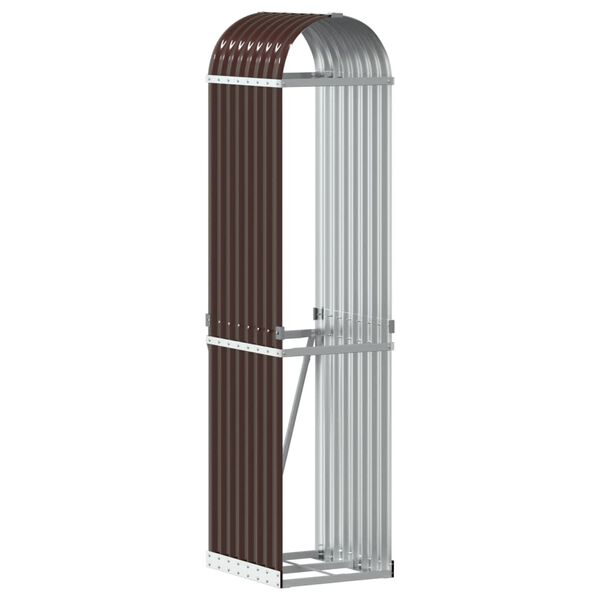 vidaXL Porte-b&ucirc;ches marron 40x45x170 cm acier galvanis&eacute;