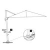 vidaXL Parasol de jardin d&eacute;port&eacute; avec m&acirc;t en aluminium 4 x 3 m Noir